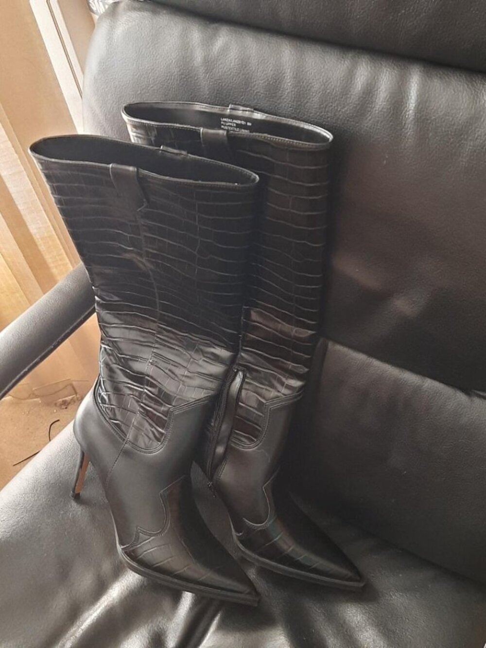 NEW TAG ! Steven Lanza Crocodile Boot Black Size 8